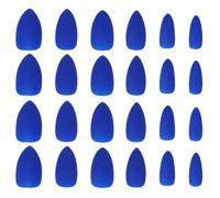 HONITANO 24Pcs Blue Long Pointed False Nails Set Fake Nail Stickers with Art Decals Women’s Portable Manicure Pieces for Stylish Decoration