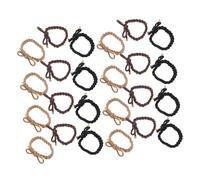 HONITANO 24pcs Braid Hair Ties with Bow Knot Thickened Elastic Scrunchies for Women and No Damage Ponytail Holders Comfortable Boho Hair Accessories Black Khaki