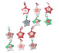 HONITANO 24pcs Christmas Candy Treat Boxes Star Candy Bags Decorative Packaging for Holiday Goody Bags Festive Wrap for Baking and Party Supplies Random Style