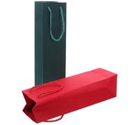 HONITANO 24Pcs Christmas Paper Wine Bottle Bags with Handles - Reusable Red and Green Wine Carrier Pouches for Holiday Parties and Wrapping