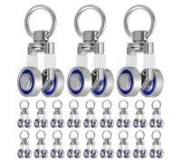 HONITANO 24PCS Curtain Track Glider: Dual Rollers Hooks - Track Rail Runner - Mute Wheel Rollers - Ball Pulley Hooks Curtain Glider for Ceiling Drape Room Dividers