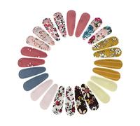 HONITANO 24pcs Fabric Flower Hair Clips Barrette for Lovely Waterdrop Shape Embroidered Hairpins Creative Non Slip Hair Accessories for Birthday and
