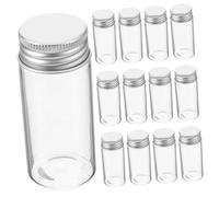 HONITANO 24pcs Glass Test Tubes with Leakproof Caps Small Flat Lab Vials for Sample Storage Science Parties and Decorations