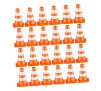 HONITANO 24pcs Mini Traffic Cones for Orange Safety Cones with Miniature Road Signs and Barriers Educational for Learning Traffic Rules Realistic Parking Lot and Models