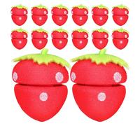 HONITANO 24pcs Strawberry Shaped Hair Curlers Heatless Foam Rollers for Long Short Hair Overnight Curls Styling Tool for Women Sleeping Hairdressing