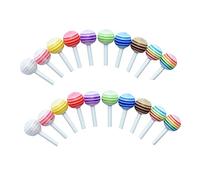 HONITANO 25pcs Mini Colorful Simulated Lollipops for Dollhouse Decor Realistic Model Adornments Bright Random Colors Craft Accessories for Home and Party Decoration Random Color