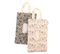 HONITANO 2pcs Baby Wipes Dispenser: Refillable Travel Wipes Holder with Handle - Portable Quilted Floral Diapers Pouch for Outdoor Car Stroller and Moms on The Go
