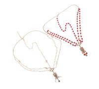 HONITANO 2pcs Baroque Vintage Pearl Rhinestone Head Chain Lightweight Bridal Hair Jewelry for Festival Weddings Halloween Party Boho Princess Hair Accessories