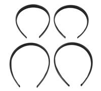HONITANO 2pcs Black Plain PU Leather Headbands Thin Flexible Hairbands for Women and Soft and Elastic Hair Hoop Holders Minimalist Solid Color Accessories for Work and Casual Wear