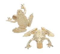 HONITANO 2pcs Brass Animal Drawer Knobs Chinese Toad Cabinet Pulls Vintage Door Handles for Wardrobe Dresser Cupboard Fortune Symbol Hardware for Home Decor