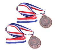 HONITANO 2pcs Bronze Wheat Award Medals with Neck Ribbon Zinc Alloy Sports Medals for Competitions Third Prize Recognition for and Events