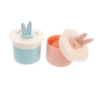 HONITANO 2pcs Bunny Ear Facial Foam Maker Face Wash Bottle Refillable Travel Size Liquid Container for Skincare and Makeup Cream Storage