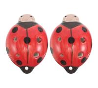 HONITANO 2pcs Ceramic Ladybug Ocarina - 6-Hole C Major Mini Ocarina Flute - Pocket Size Cute Cartoon Wind Instrument, Home Decor, Kawaii Music