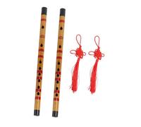 HONITANO 2pcs Chinese Bamboo Flute Traditional Musical Instrument Hand Carved High Durability Chinese Knot and Flute Diaphragm for Beginner Music Lovers Assorted style