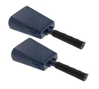 HONITANO 2pcs Cowbells with Ergonomic Handle Portable Noise Makers for Sporting Events and Parties Crisp Sound Musical Plaything for Cheering and Rhythm Teaching