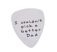 HONITANO 2pcs Creative Letter Steel Guitar Picks Durable Titanium Guitar Plectrums for Father Day present Portable Musical Instrument Accessories Silver