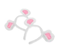 HONITANO 2pcs Cute Plush White Mouse Ears Headband Cartoon Animal Costume Accessory for Halloween Dress Up Adults Fun Playful Design Easy Wear
