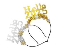 HONITANO 2pcs Digital Draw Hairband Happy Year Party Headband for Women and Girls Year Hair Bands and Party Hair Accessories