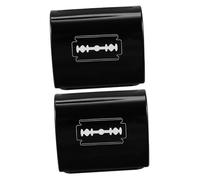 HONITANO 2pcs Disposal Case with Universal Design for Double-edge and Barber-grade Black Iron Storage Container for Barber Shop Use