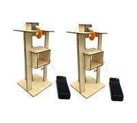 HONITANO 2pcs DIY Wooden Elevator Educational Science Experiment Kit for Stem Learning Creative Assembly Puzzle Enhances Logical Thinking and Manual Skills