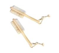 HONITANO 2PCS Double-Sided Callus Remover Foot File with Pumice Stone and Pig Bristle for Dead Skin Exfoliation Foot Care Tool for Men Women Elders Natural Hard Skin Remover and Massage