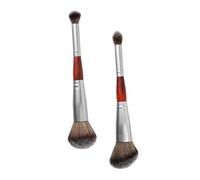 HONITANO 2pcs Dual-ended Powder Brush Set for Blush and Loose Powder Synthetic Material, Lightweight Design for Home Use and Professional Beauty Salon Applications