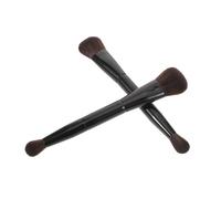 HONITANO 2pcs Dual-ended Soft Makeup Brushes for Face Contouring and Highlighting Professional Double-sided Blending and Precision Eyeshadow Tools Compact Travel-friendly in Black