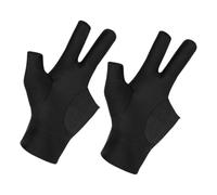 HONITANO 2Pcs Elastic Snooker Cue Sports Gloves Three-finger Protective Billiard Gloves for Men Women Comfortable Fit Reusable Black Pool for Training and Playing