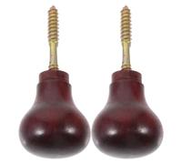 HONITANO 2PCS Ergonomic Solid Wood Cane Handle Replacement, Polished African Bloodwood Walking Aid Grip for Seniors, Non-Slip Crutch Handles Accessories