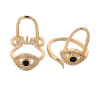 HONITANO 2pcs Evil Eye Fingernail Tip Ring for Women - Rhinestone Finger Nail Rings - Manicure Jewelry for Parties and Events Nail Art Accessories