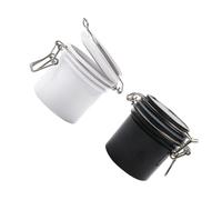 HONITANO 2Pcs Eyelash Glue Storage Boxes with Activated Carbon Large Capacity Eyelash Extension Glue Containers Leak Jars for Lash Adhesive Preservation Black and White