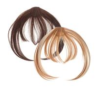 HONITANO 2pcs Fake Bangs Hair Extensions with Realistic Temples Hairpieces for Women Natural Seamless Blend Comfortable Hair Accessories