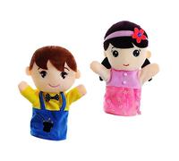 HONITANO 2pcs Family Hand Puppet for Boys and Plush Cloth Educational Dolls for Interactive Storytelling Imaginative Play Communication Skills Development Parent Bonding