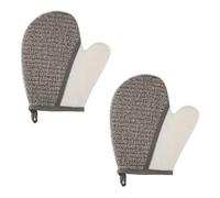 HONITANO 2pcs Flax Exfoliating Gloves for Shower Bath, Natural Rubbing Mitts with Double-sided Texture, Promotes Blood Circulation and Improves Immunity, for Home Bath Skin Exfoliation
