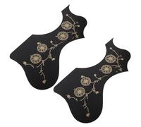 HONITANO 2pcs Folk Guitar Pickguard Black Acoustic Guitar Parts Scratch Guard Plate Self-adhesive for Backplate