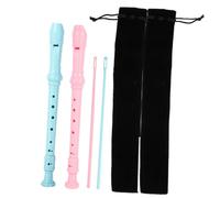HONITANO 2pcs German Style 8-hole Soprano Recorder Musical Instruments for Boys and Girls Toddlers Educational Toys Cherry Blossom Pink and Ocean Blue Colors