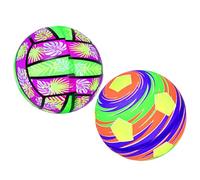 HONITANO 2Pcs Glowing Plastic Soccer Ball for Outdoor Training and Night Play Non Wear Football for Teens Creative Surface Design Enhances Balance Running Passing Skills
