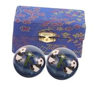 HONITANO 2pcs Hand Exercise Balls for Grip Strengthening and Stress Relief Enamel Baoding Massage Spheres with Solid Bearing Portable Hand Therapy Tool for Office and Home Fitness