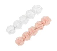 HONITANO 2pcs Headband Soft Elastic Hair Accessories for Featuring Five Flower Designs White and Pink