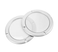 HONITANO 2pcs Heavy Duty Subwoofer Grill Guard Elegant Silver Ring White Iron Mesh Cover for Car Audio System Protection and Decorative Enhancement