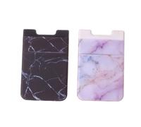 HONITANO 2pcs Marble Pattern Phone Holder Self Adhesive Cell Phone Pouch with Reusable Tape Backing and No Sticky Residue, for Carrying Cards and Cash