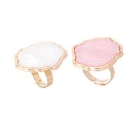 HONITANO 2pcs Marble Shell Nail Art Ring Palettes Mixing Palettes for Manicure Nail Technician Finger Ring Plates for Gel Polish Color Blending and Art Painting
