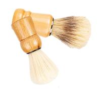 HONITANO 2pcs Men's Shaving Beard Brush with Wood Handles and Premium Nylon Bristles for Gentlemen's Grooming Practical Facial Hair Styling Tool Gift for Father's Day