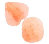 HONITANO 2Pcs Mineral Salt Soap 5.2X5.1Cm Oval Heart Shape Exfoliating Massage Stones for Deep Cleansing Body Care and Foot Care at Home