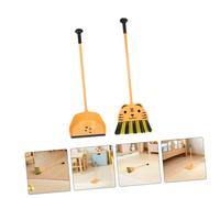 HONITANO 2Pcs Mini Broom and Dustpan Set with Tiger Pattern Lightweight Cleaning for Boys and Portable Pretend Playhousekeeping Tools to Develop Self Care and Clean Habits