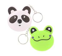 HONITANO 2pcs Mini Retractable Tape Measure Keychain Abs Pocket Sized Measuring Tape Tool for Cute Cartoon Animal Design Panda Frog
