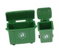 HONITANO 2pcs Miniature Garbage Bin Model Tiny Trash Can for Dollhouse Decoration Realistic Mini Trash Can for Landscape Waste Bin for Miniature Scenes