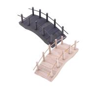 HONITANO 2pcs Miniature Wooden Arch Bridge Vintage Design Micro Bridge for Dollhouse Bonsai and Fairy Garden Decor and Elegant Landscaping Accessory