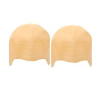 HONITANO 2pcs Monk's Headgear Latex Bald Cap Balding Cap for Men Women Halloween Cosplay Gru Adult Stage Performance