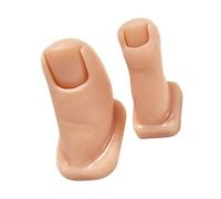 HONITANO 2pcs Nail Art Practice Toes Silicoen Hand Fake Foot Hand for Nail Practice for Finger Model Fingers Silica Gel Beige
